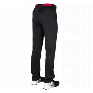 Men Printed Adults Black Baseball Pants Regular Fit Zipper Fly Solid Color Polyester Moisture Wicking Pockets All Seasons Wear - Product Image 4