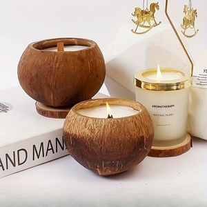 Tazón de vela de coco hecho de cáscaras de coco naturales/Respetuoso con el medio ambiente/Artículos importantes para su hogar acogedor. - Product Image 3