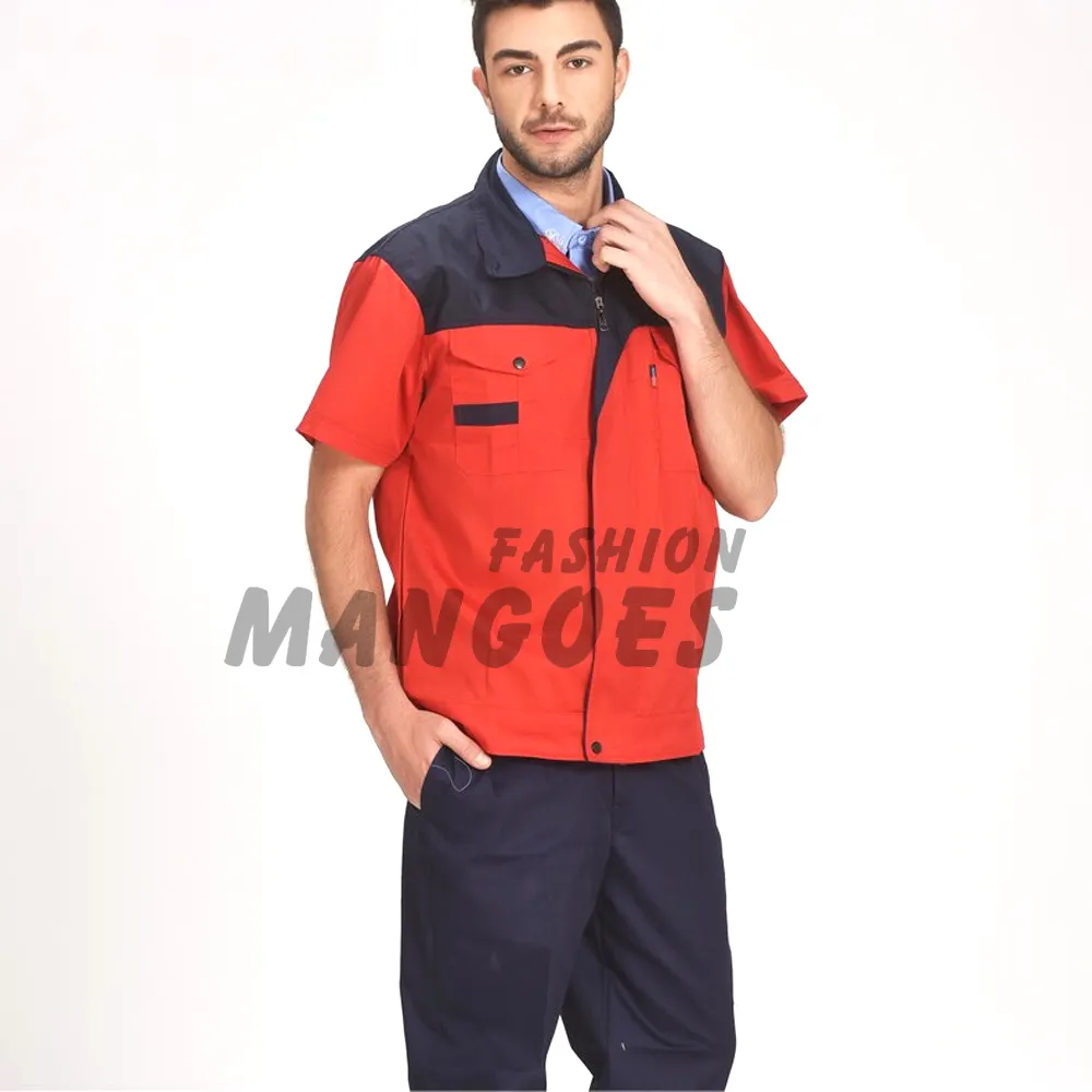 Pakaian Mekanik Baru Pakaian Pria Tahan Debu Pakaian Kerja Keseluruhan dengan Kantong Multi Alat Pakaian Kerja Biru Coverall Kerja untuk Pria