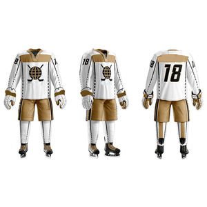 เสื้อฮอกกี้น้ำแข็งผู้ชายคุณภาพสูง ผลิตตามสั่ง โพลีเอสเตอร์ ออกแบบฟรี ชื่อทีมแบบซับลิเมชั่น ชุดกีฬา ชุดฮอกกี้น้ำแข็ง - Product Image 6