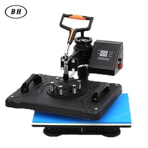 Máquina de prensa de calor semiautomática Bheng 5 en 1, 220V 50Hz, para impresión de camisetas, gorras y tazas, con control de temperatura de 0 a 399 grados. - Product Image 1