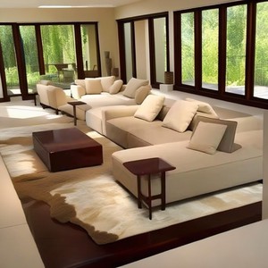 Ensemble de canapés de salon de luxe canapé inclinable moderne en forme de L confort de la maison de conception scandinave - Product Image 1