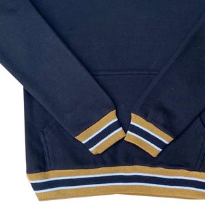 Alpha Black Chenille Crewneck Casual Sport Sudadera Invierno 3D Impreso Bordado Golden Strip Ribbed Cuff Hem Kangaroo Pocket - Product Image 4