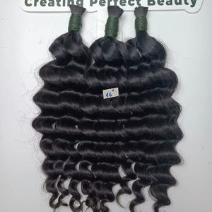 Cheveux vietnamiens originaux en vrac pour tresser des paquets bouclés profonds extensions de cheveux humains crus cuticules alignées - Product Image 1