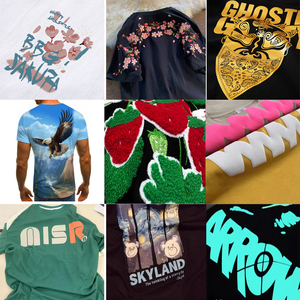 เสื้อยืดผู้ชายแขนสั้นระบายอากาศได้ดีผ้าคอตตอน100% ปักลาย3D 220GSM - Product Image 6