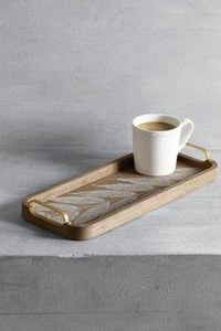 Bandeja de Madera Natural Premium para Servir Desayuno, Té, Café y Aperitivos |   Plato de Servir de Madera Hecho a Mano Ecológico - Product Image 5