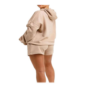 Ensemble deux pièces en coton tendance pour femmes Nouvelle arrivée Sweat-shirt surdimensionné et short Grande taille Au-dessus du genou pour la saison de printemps - Product Image 6