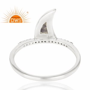 Best Selling Fine Sterling Silver Natural <b>Cz</b> And Howlite Gemstone Stackable <b>Ring</b> Jewelry For Women Gift For Her - Product Image 3