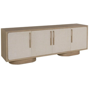 Modern Solid <b>Wood</b> Sideboard Cabinet 4 <b>Door</b> Living Room Buffet Storage Console Furniture - Product Image 5