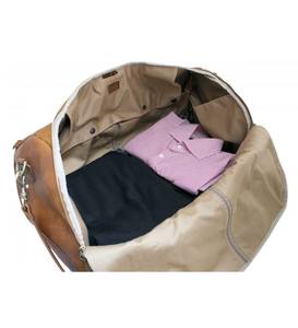 Sac de voyage unisexe avec logo personnalisé Weekende sac de sport fermeture à glissière en cuir de vache pleine fleur sac cosmétique de mode d'usine OEM pour - Product Image 3