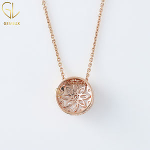 Collar con Halo Floral de Moissanita con Corte Marquesa y Redondo, Diseño Único, Oro de 14K, Estilo Años 30, para Mujer, Regalo de Aniversario - Product Image 6