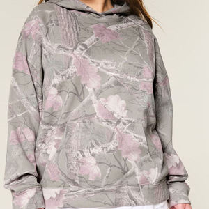 High Quality Women's Oversized Camouflage <b>Leaf</b> Print Hoodie Streetwear Casual Loose Pullover Fleece Sweatshirt Custom Logo - Product Image 4