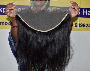 ผมต่อแบบอินเดียแท้ธรรมชาติ13*6สีดำตรงส่วนหน้า8-32นิ้วใช้สารเคมี - Product Image 2