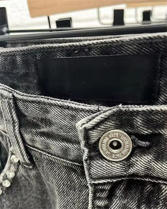 Manufacturer Custom <b>Men's</b> Double Knee Acid Wash Denim Jeans <b>Shorts</b> Casual <b>Vintage</b> Regular Streetwear Straight 100% Cotton Solid - Product Image 2