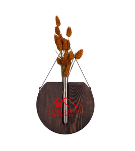 แขวนผนังหลอดทดสอบไม้แจกันดอกไม้ร้อนขายหรูหราบ้านตกแต่งโรงแรมแจกันโลหะในราคาขายส่ง - Product Image 1