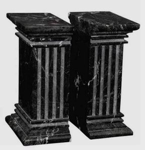 Serre-livres à colonne cannelée en marbre, serre-livres en onyx vert tourbillonnant Renaissance, serre-livres mexicains en marbre onyx vintage - Product Image 1