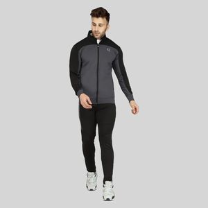 Ensemble de survêtement à capuche pour homme, extensible dans quatre directions, confortable, coupe-vent, en velours, pour sports d'hiver et jogging d'automne, imprimé 100% - Product Image 2