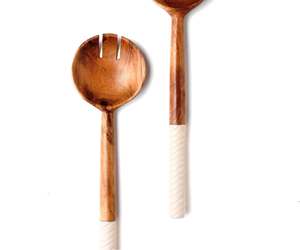 8 pièces d'ustensiles en bois pour cuillères de cuisson SERVEUR À SALADE EN BOIS ENSEMBLE DE 2 ARTICLES DE CUISINE UNIQUES FAITS À LA MAIN - Product Image 6