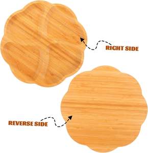 Wooden Day Sushi Flower Storage Snacks Leaves <b>Platters</b> Snack -section Sectional Grids Dessert Divided Cookie Breakfast Bamboo - Product Image 3