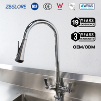 Robinet de cuisine extractible en laiton robuste avec douchette flexible, installation facile, pour cuisine commerciale - Promotion