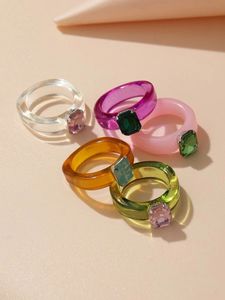 BIJOUX CAPTIVANT BRACELETS ET BRACELETS DE MODE Bracelet DE MODE Tendance Grand Grand Bracelet Exagéré Plusieurs Couleurs Résine Acrylique - Product Image 5