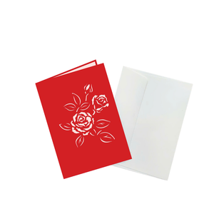 Elegante rosas rojas y mariposa 3D Pop Up Tarjeta de felicitación con sobre Hermosa tarjeta de felicitación hecha a mano floral clásica - Product Image 5