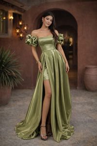 Elegante Vestido de Noche Largo de Satén con Corte en A para Mujer, Vestido Formal para Fiesta de Bodas - Product Image 4