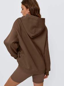 เสื้อสเวตเตอร์มีฮู้ดผ้าฟลีซโอเวอร์ไซส์2025ทันสมัยสำหรับผู้หญิงราชินีเสื้อลำลองแขนยาวแบบสวมหัวเสื้อด้านหน้าฤดูใบไม้ร่วงสุดเพอร์เฟกต์ - Product Image 3