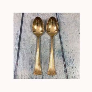 ชุดช้อนส้อมมีดปลายแบนด้ามหางปลาชุบทองทำด้วยมือทำจากโลหะสแตนเลส - Product Image 1