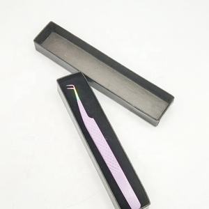 Pince à épiler en acier inoxydable violet clair Pointe multi-thème à 90 degrés Logo personnalisé Poudre enduite Lifting des cils Lumière antibactérienne - Product Image 2