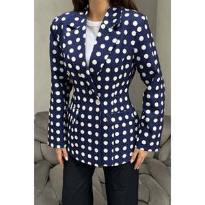 Blazer à pois bleu marine - Bleu marine - Product Image 5