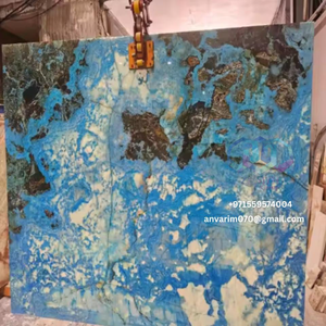 Dalles d'onyx polies violettes, bleues et dorées pour panneaux muraux décoratifs, salle de bain, design d'intérieur - Product Image 2