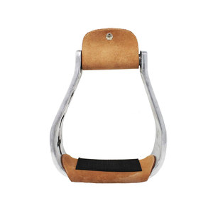 Premium Western Show Horse Saddle Stirrups Ligero Aluminio Cuero Tread Cross Equestrian Riding Gear Barrel Trail Show - Product Image 6