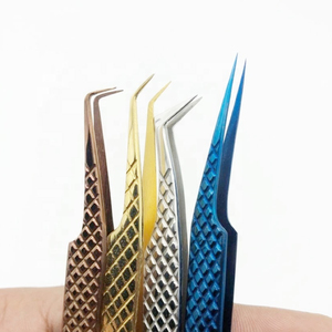 Extensions de cils en acier inoxydable durables à pointe lisse couleur plasma avec logo personnalisé Pince à épiler à pointe diamantée - Product Image 2