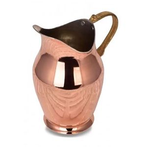 Jarra de cobre de estilo otomano para bebidas, jarra hecha a mano de estilo auténtico, Turna, Carafe, Surahi, Color níquel, 1400ml - Product Image 4
