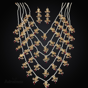 Beautiful Beaded Gold Plated Kundan Jewelry <b>Set</b> Pearl and Gold Necklace <b>Indian</b> Bridal Kundan <b>Jewellery</b> - Product Image 3