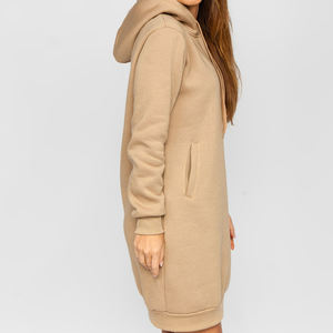 OEM Mélange Doux Coton Polyester Polaire Tricoté Pull Ajusté À Capuche Respirant Personnalisés Performance Figures Hoodies Femmes Robe - Product Image 4