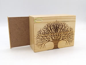 Funeral Supplies <b>Pine</b> Wood Cremation Urn <b>Box</b> / Adult for Animal / Ashes Banyan Tree Design Funeral Urn <b>Box</b> Suitable for Cemetery - Product Image 5