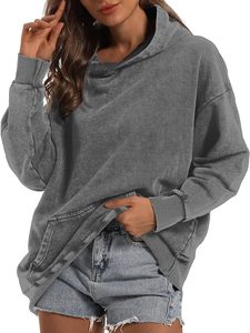 Nueva llegada Quick Dray personalizado lavado ácido sudaderas con capucha nuevo diseño transpirable OEM mujeres lavado ácido sudaderas con capucha personalizado elegante al por mayor - Product Image 3