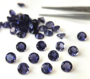 Iolite naturelle en gros 1mm-8mm pierre précieuse bleue ronde à facettes en vrac pour la fabrication de bijoux couleur bleue - Product Image 5
