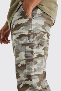 Pantalon de survêtement ample en toile de haute qualité 400 GSM, couleur unie personnalisée, pour homme, décontracté, coupe ample, jambe large, motif camouflage, streetwear - Product Image 2