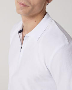 Personnalisable de qualité supérieure pour hommes pour Polo 100% coton coupe ajustée tissu respirant doux confortable fermeture éclair patte solide - Product Image 4