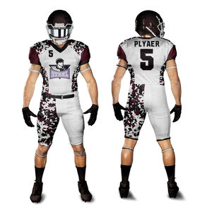 Uniforme de football américain unisexe de haute qualité maillots de sport col en v Shorts taille 5XL impression par sublimation matériel en polyester - Product Image 6