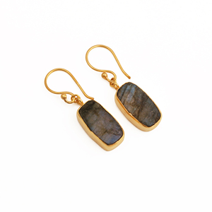 Boucles d'oreilles en plaqué or Labradorite faite à la main Boucles d'oreilles Boho en gros pour les femmes Fournisseur de bijoux de guérison spirituelle - Product Image 1