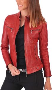 Veste respirante courte de qualité supérieure en peau d'agneau véritable Veste en cuir pour femme à prix raisonnable Vestes authentiques - Product Image 6