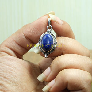 Pendentif en lapis-lazuli de qualité supérieure naturel, pendentif en argent sterling 925, pendentif statement, pendentif en pierre précieuse, bijoux en lapis-lazuli, cadeau - Product Image 4