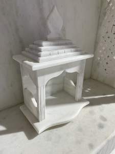 ชิ้นส่วนวัดหินอ่อนสีขาวหรูหราและอุปกรณ์เสริมงานฝีมือแบบหินขัดเงา - Product Image 3