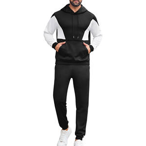 100% Cotton 2 Piece Set <b>Sweat</b> <b>Suits</b> <b>Men</b> Streetwear Tracksuits Casual Jogger Sets Double Zip Hoodie and Sweatpants Set <b>for</b> <b>Men</b> - Product Image 1