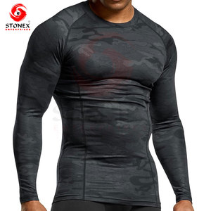 Custom Men's Compression Long Sleeve rash guard Moisture Wicking <b>Athletic</b> Gym Workout Running Base Layer Sportswear - Product Image 3