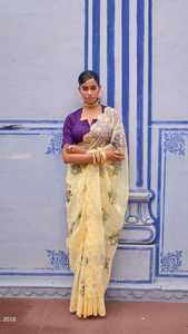 Seda de tejido suave de último diseñador con hilo de bordar Secuencia DE TRABAJO Impresión digital Saree - Product Image 3